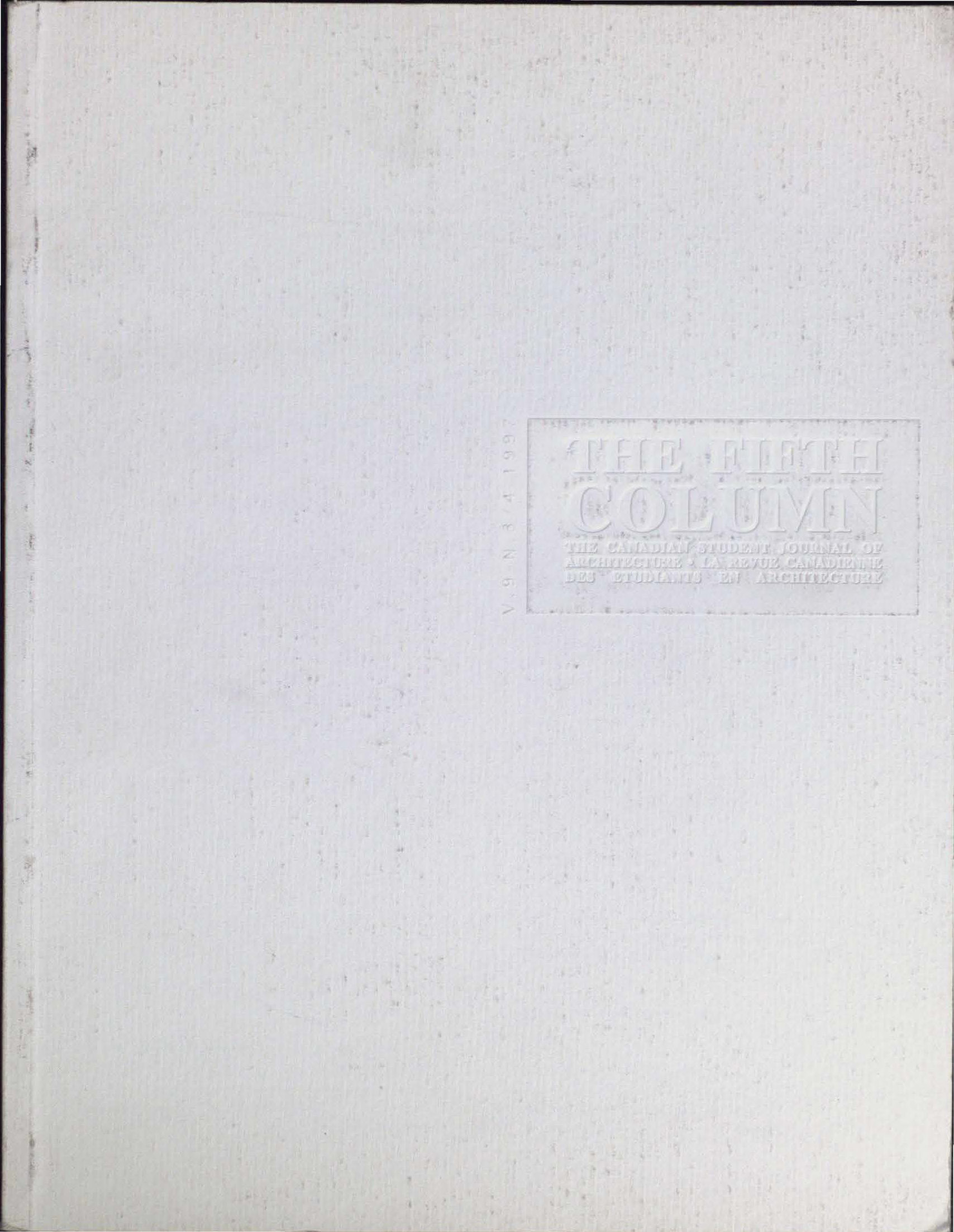 					View Vol. 9 No. 3/4 (1997): The White Issue
				